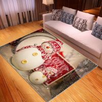 Christmas Snowman Santa Claus Living Room Large Area Rugs Home Soft Flannel Carpet Decoration Floor Mat Bedroom Bedside DoorMat