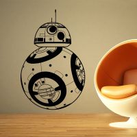 BB-8 Wall Stickers Home decor Movie robot DIY 3D Vinyl Wall Decal Geek Gamer Removable Mural wallpaper Kids room