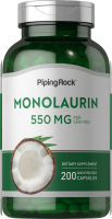 PipingRock Monolaurin 550 mg (per serving) 200 Quick Release Capsules ผลิตภัณฑ์คุณภาพจาก Piping Rock