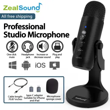 Zealsound Professional Studio Desktop USB Microphone In Black