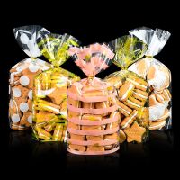 【CC】 50Pcs Plastic Biscuit Cookie Packing Birthday Decoration Supplies Wedding Favors Baby Shower