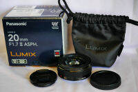 PANASONIC LUMIX G 20mm F1.7 II ASPH AF H-H020A Black Lens in Box