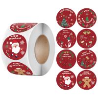✈☒ 50-500Pcs Christmas Tree Santa Claus Merry Christmas Stickers 2.5cm Gift Sealing Stickers Holiday Candy Bag Box Decoration