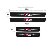 ปกป้องรถธรณีประตูรถยนต์4ชิ้นสติ๊กเกอร์สำหรับ Audi A3 A4 A5 A6 A7 A8 Q3 Q5 Q7 B8 Q8 8P B6 8V B7 C7 C6อุปกรณ์เสริมรถยนต์ C5