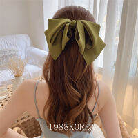 ผู้หญิงเกาหลีคลิปผมซาติน Multi-Layer Barrette Bow Sagging Hairpins ขนาดใหญ่ Elegant Vintage Overhead คลิปอุปกรณ์เสริมผม ~