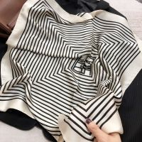 CICI Multifunctional Satin Scarves Stripe ผ้าพันคอผ้าไหมขนาดเล็กสไตล์เกาหลี ผ้าพันคอผ้าไหม สไตล์วินเทจ