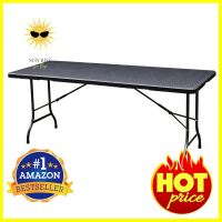 โต๊ะอเนกประสงค์พับลายหวาย HDPE SURE FR-180 180 ซม. สีดำFOLDING TABLE SURE FR-180 180CM BLACK HDPE RATTAN **โปรโมชั่นสุดคุ้ม โค้งสุดท้าย**