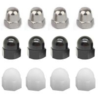 M3/M4/M5/M6/M8 304 Stainless Steel Dome Nuts Nylon Hex Cap Acorn Nuts Plastic Decorative Screws Cover