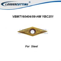 VBMT160404-HM VBMT160408-HM YBC251 YBC252 * 10pcs เม็ดมีดคาร์ไบด์กลึง ใบมีดหมุนสําหรับ SVVBN / SVJBR เคลือบสีเหลืองสําหรับเหล็ก