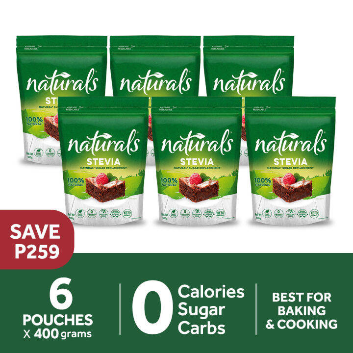 NATURALS STEVIA 6 packs x 400g, 100 Natural Zero Calorie Sweetener