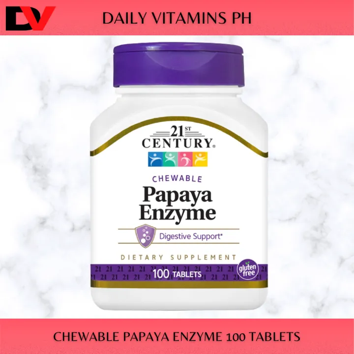 21st Century, Papaya Enzyme, Chewable, 100 Tablets Digestive Support