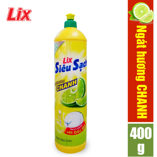 Nước rửa chén lix siêu sạch hương chanh 400g ns401 - ảnh sản phẩm 1