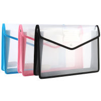 PP Material File Bag Waterproof Document Bag Horizontal Stereo File Bag Three Dimensional Snap File Bag Large Capacity Student File Bag