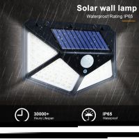 Outdoor 100 LED Solar Light Motion Sensor Waterproof Sunlight Garden Decoration Street Lights Solar Powered Lantern Wall Lamp