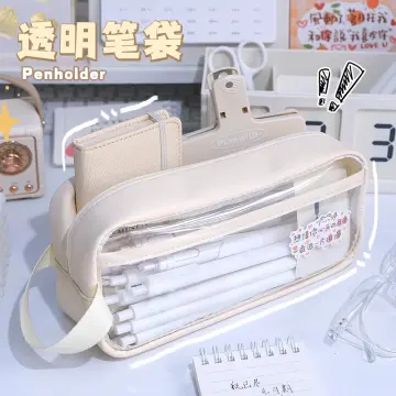 Korean Pencil Bag Cute Cartoon Pen Storage Box High Capacity Fabric Pencil  -t