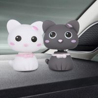 1PC Cat Head PVC Shaking Cute Figures Car Office Home Ornaments Dolls Cartoon Decorations Auto Interior Accessories Car Ornament