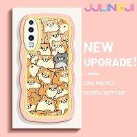 Jjlingji เคสสำหรับ Huawei P30 P30 Pro P30 Lite เคสการ์ตูนสุนัขน่ารักลายคลื่นของเหลวแบบนิ่มของแท้เคสตัวปกป้องกล้องถ่ายรูปคลุมทั้งหมดเลนส์เคสฝาหลังกรอบนิ่ม