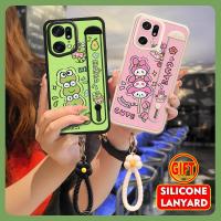 lovely Wrist strap Phone Case For OPPO Find X5 Pro Lambskin dustproof personality trend cartoon interest for Girls