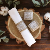 Sunflower Burlap Lace Napkin Ring Cutlery Holder Rustic country Vintage Wedding Party Christmas bridal shower table decoration Shoes Accessories