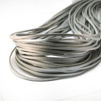 Best Sale 3mm 1M Silver Flat Faux Suede Korean Velvet Leather Cord String Rope Thread Jewelry Findings