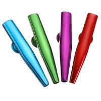 สวมใหม่ kazoo โลหะกับขลุ่ยไดอะแฟรมของขวัญสำหรับเด็กคนรักดนตรี 6 สี