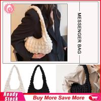 Women Shoulder Bags Light Cloth Fabric Cute Handbag Cloud Bubbles Shoulder Bags Pleated Bubbles Female Vest Underarm Bag