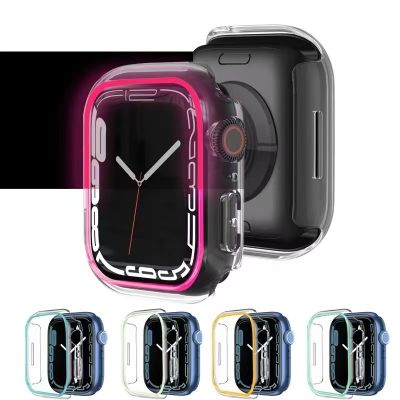 Luminous Case For Apple Watch 45mm 41mm 38mm 42mm 40mm 44mm Hard PC Protective Cover Case Bumper for iWatch serie 8/7/6/5/SE/4/3