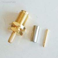 ▬♘▽  RP-SMA RPSMA RP SMA Female With O-ring Bulkhead Panel Nut Crimp for RG316 RG174 RG179 LMR100 Cable Plug Straight RF Adapters