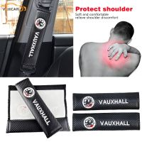 VEHICAR 2PCS Carbon Fiber Car Seat Belt Cover Driver Shoulder Protector for VAUXHALL Auto Safety Belt Cushion