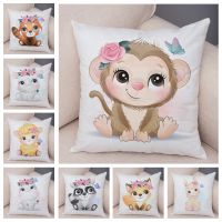hot！【DT】◐  Sheep Cushion Cover for Children Room Sofa Cartoon Soft Pillowcase