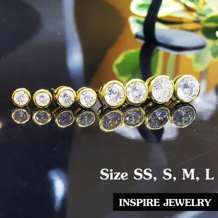 inspire-jewelry-ต่างหูฝังเพชรสวิส-งานเพชร-cz-แท้-ราคาเบาๆ-เพชรวิ้งเจิดจรัสที่สุดในสามโลก-หุ้มทองแท้-100-or-gold-plated-งานจิวเวลลี่-ฝังล็อค