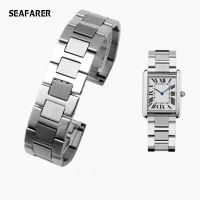 ✓☇▫ Solid 316L สายนาฬิกาสแตนเลสสำหรับ Cartier Tank Solo 16 มม. 17.5 มม. 20 มม. 23 มม. สายนาฬิกาโลหะนาฬิกาข้อมือสร้อยข้อมือ