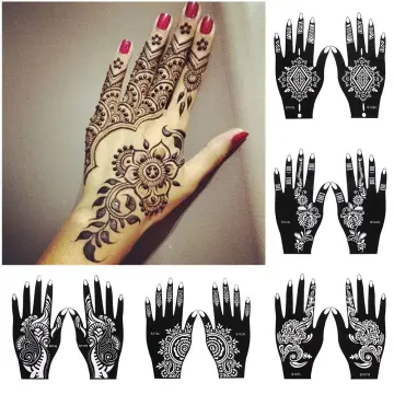 Mehndi design sticker full hand (palm), Mehendi Design Sticker Stencil Set  of 8 Design NO-143-