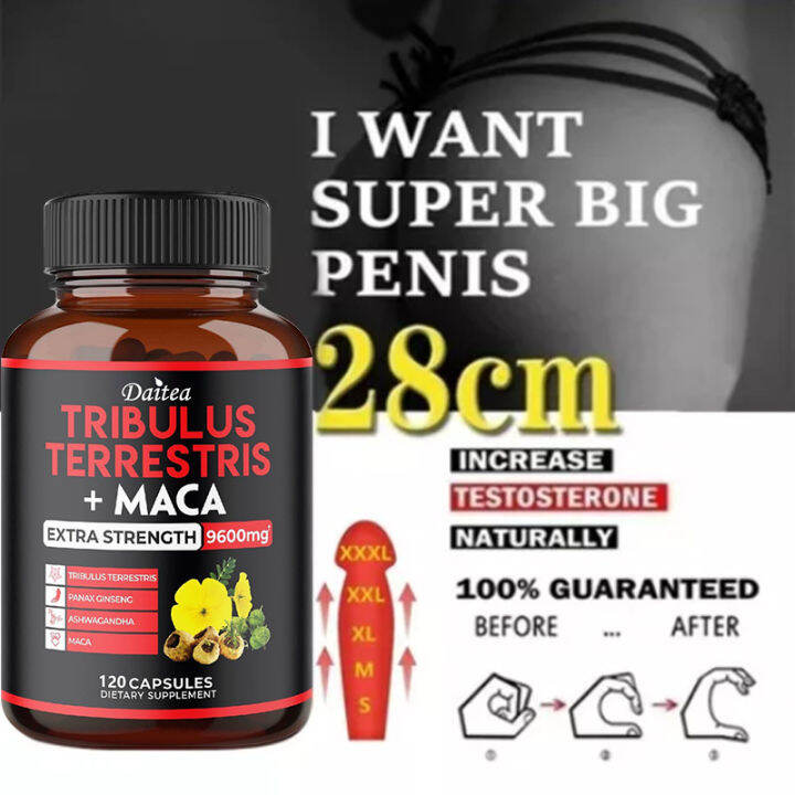 Premium Tribulus + Maca, Ashwagandha, Ginseng Boosts Energy, Mood