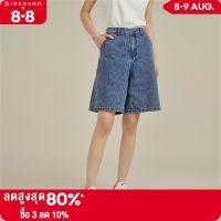 ☁ GIORDANO Women Shorts Mid Rise Wide Leg Loose Fashion Denim Shorts Multi-Pocket Summer Relaxed Casual Denim Shorts 18403901