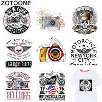 ZOTOONE Skull Patch รถจักรยานยนต์ป้ายสติกเกอร์กล้องเหล็กบน Transfers สำหรับเสื้อผ้าเสื้อยืดอุปกรณ์เสริม Appliques Heat Transfer F1