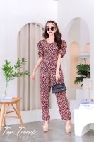 T-JL270 JUMPSUIT จั้มสูทเสือแซ่บ ซิปหน้า ไหล่จีบทวิส เสือแซ่บ! (M34-39”) จั๊มสูทผู้หญิง ชุดออกงานหรูๆ ชุดทำงาน แฟชั่นผู้หญิง2022