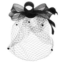 Veil Hat Headband Tea Fascinator Party Black Fascinators Mesh Hats Birdcage Wedding Veils Face Vintage Flapper 1920S Bowknot Hair Accessories