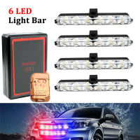 [ส่งฟรี] รถ4x6LED ไฟตะแกรงไฟแฟลชรถยนต์ DRL สีแดงน้ำเงินฉุกเฉินกระพริบสัญญาณเตือนพร้อมรีโมทคอนโทรลสำหรับรถพ่วงรถบรรทุก