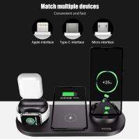 6 In 1 Fast Wireless Charger Stand สำหรับ Android Type-C ศัพท์ USB 10W สำหรับ Pro แท่นชาร์จ