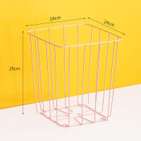 Wrought Iron Trash Can Household Hollow Living Room Office Paper Basket Fashion Online Celebrity Dormitory Metal Toilet Tube