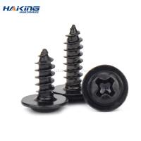 Hardware Black Screw PWA Cross Round Head With Cushion Self-tapping Screw Pan Head M1.4 M1.7 M2 M2.3 M2.6 M3 M3.5 M4