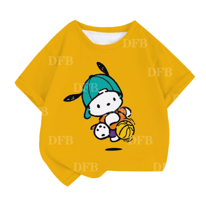 pachacco-เสื้อยืดอนิเมะสำหรับเด็ก-เสื้อยืดลายแขนสั้นพิมพ์ลายระบายอากาศที่สะดวกสบายใส่ได้ทุกวันเสื้อน่ารักสำหรับเด็กผู้ชายและเด็กผู้หญิง