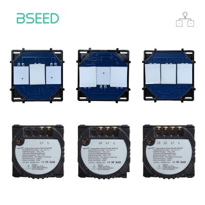 hot！【DT】 BSEED 1/2/3Gang Wall The Base Of Switches 2Way Backlight Glass Panel OFF