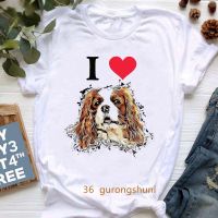 Harajuku kawaii funny Cavalier King Charles spaniel mom print tshirt femme graphic tees women dog lover gift female t-shirts