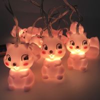 ZZOOI Cartoon Unicorn Lamp Silicone Animal Led String Fairy Light Battery Powered for Christmas Baby Children Room New Year Decor Gift