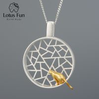 Lotus Fun Real 925 Sterling Silver Handmade Design Fine Jewelry Cute 18k Gold Cat Playing by the Window Pendant without Necklace