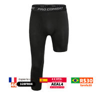 Mens 34 One Leg Compression Capri Tights Pants Athletic Base Layer Underwear Basketball Man Leggings