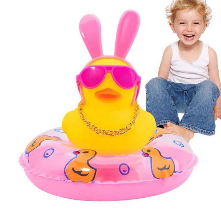 car-duck-squeak-rubber-ducks-car-ornaments-car-dashboard-duck-decoration-with-headband-swim-ring-necklace-sunglasses-for-car-dashboard-home-table-ideal