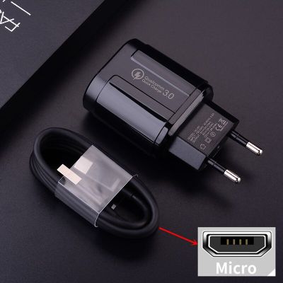 【original】 Huilopker MALL 18W QC 3.0เครื่องชาร์จ USB เร็วชนิด C ไมโครสายชาร์จสำหรับ Samsung A10 A8 A51 Huawei Honor 9C 30 Xiaomi Poco X3 Redmi 9